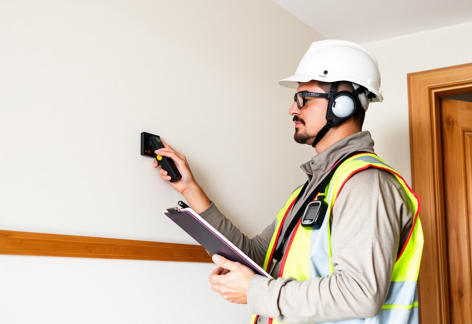 T4 Lead Inspection technician performing a lead test inside a home